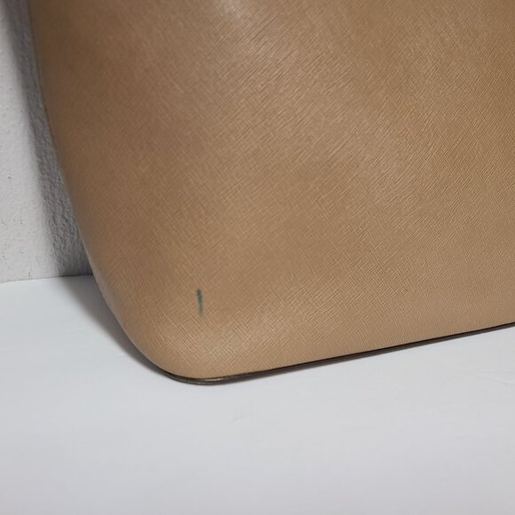 Michael Kors Large Jet Set Saffiano Leather Tote Handbag Purse Brown Top Zip - Picture 9 of 9